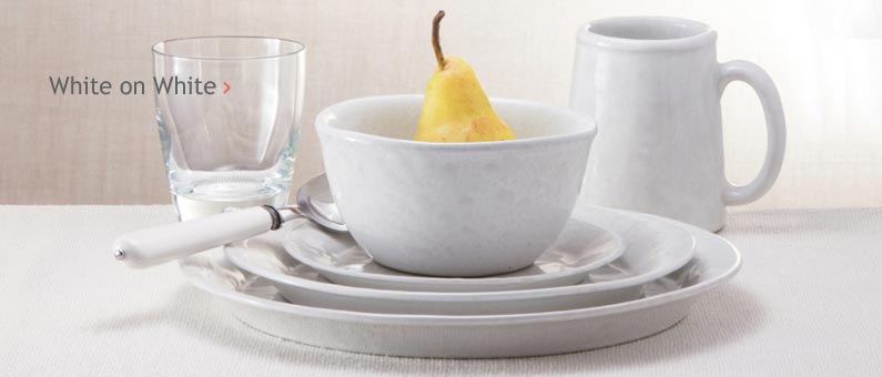 White on White Glaze Pottery