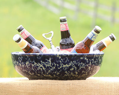 Reunion Bowl Outdoor Serving in Blue Agate